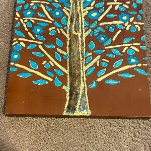 Brown and Blue Tree Art Canvas
